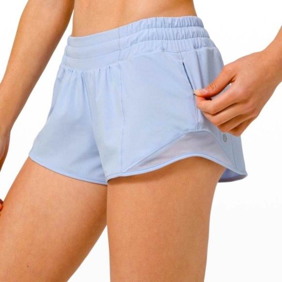 lululemon athletica Pants - Lululemon Hotty Hot Shorts Blue Linen Nwt 12